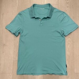Calvin Klein Men's Aqua Polo Shirt - Excellent Condition - Size Small